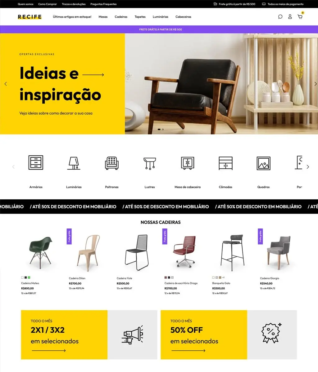 Página de produto profissional em loja Weblin